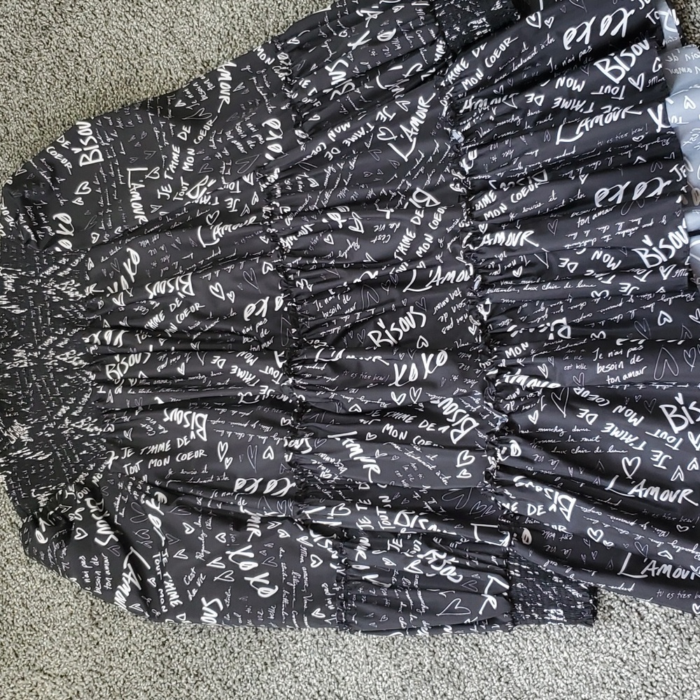 Dress black, white  baby doll dress  prints